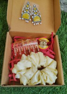 Yellow Earrings & Hair Accessories Set