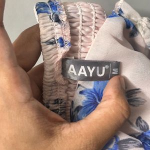 Aayu Floral Printed Puff Sleeve Midi Dress