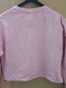 Pink Cropped "Born to Shine" Sweatshirt
