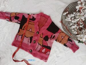Girl's Pink Patterned Cardigan