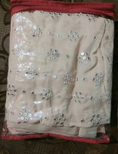 Beautiful georgette peach kurta set