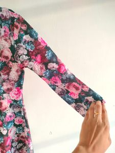 Dorothy Perkins Floral Flare Dress Size L