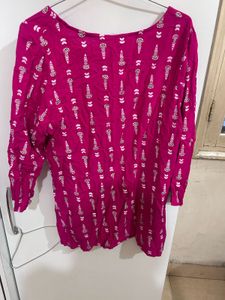 Pink Printed Kurta