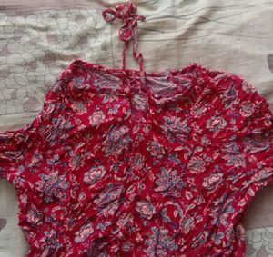 Red Colour Short Top
