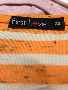 Beautiful Orange N White Top 32 Size