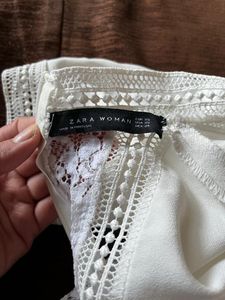 Lace Trimmed White Top