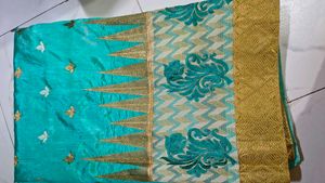 Embroidered Cotton Silk Saree