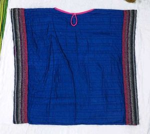 elegant kaftan suit with pink trim