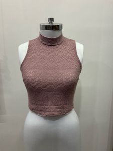 Chic Lace Mock Neck Crop Top