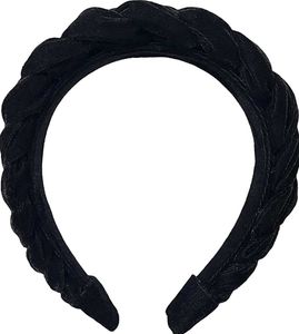 Black Velvet Braided Headband