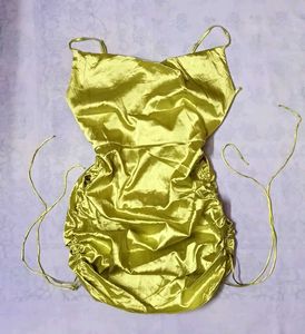 💚SATIN SILK HIGHLY RUCHED DRESS FOR WOMEN