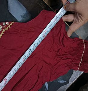 Maroon Kurta 🅰️Set with Sequins