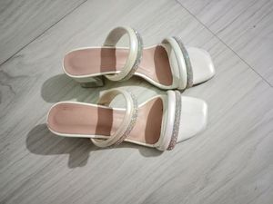 White Stone Heels For Women