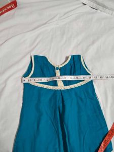 kid's Adorable Teal Blue Top &amp; White Pants Set