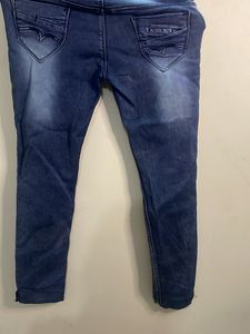 High-Waisted Blue Denim Jeans