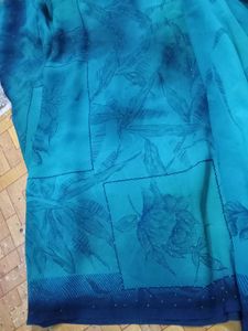 Blue Rose Saree with readymade Blouse