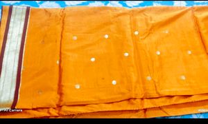 Vibrant Orange Silk Saree