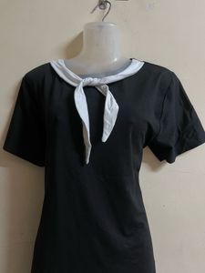 Korean Black Sailor Tie Dress