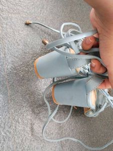 Pastel Blue Lace-Up Square Toe Sandals
