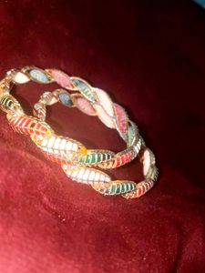Embellished Leaf Design Bangles