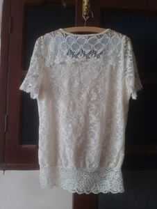 Exquisite Pearl Embellished Lace Blouse