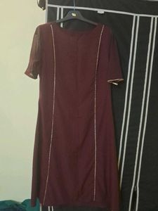 Fiorra Coffee Brown A Line Polyester Kurti