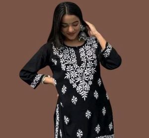 Black Embroidered Kurta