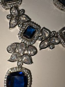 Exquisite Blue Stone Necklace &amp; Earring Set