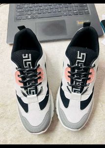 Stylish White & Black Chunky Sneakers