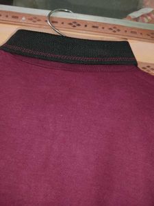 Men's Maroon Graphic Polo T-Shirt | Size 34 |