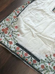 Embroidered White Kurta Set with Dupatta