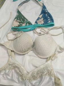 Combo  of 3 Bras - Bikini Top &amp; Two White Bra