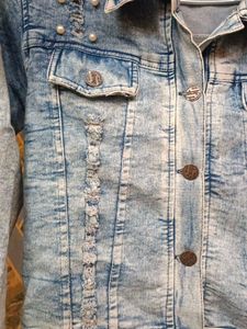 Pearl Embellished Denim Jacket