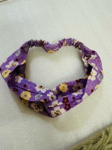 Purple Floral Twist Headband