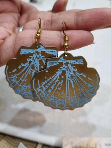 Scallop Shell Patina Earrings