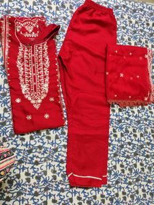 Red Embroidered suit