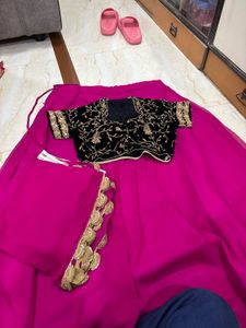 elegant pink lehenga with zardosi dupatta blouse