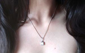 Silver white stone pendent