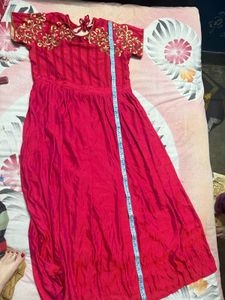 Pink Embroidered Indian Dress two tone