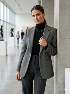 Stylish Grey Blazer Jacket