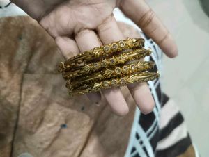 Elegant Gold-toned Bangle Set