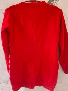 Red Checkered Knit Sweater