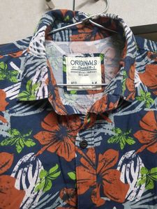 Men's Floral Print Long Sleeve Shirt