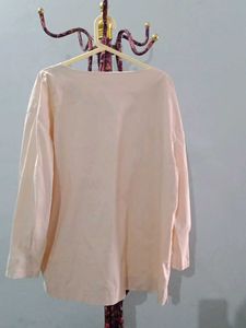 Beige Long Sleeve Tunic Top