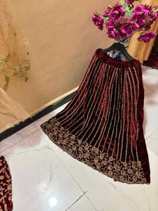Designer Velvet Lehenga Choli Set
