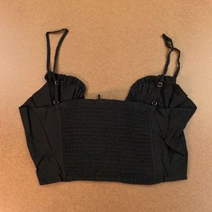 Black Ruched Bust Cami Top