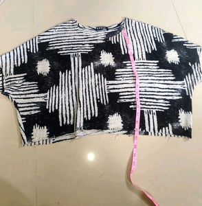 Abstract Print Oversized Top