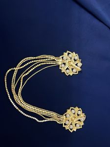Exquisite Rhinestone &amp; Pearl Hair Chain/Maangtikka