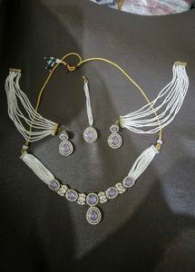 Elegant Pearl & Stone Jewelry Set