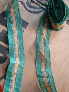 Chodha Green Golden Boarder Lace